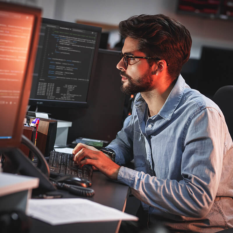 Man working on Computer